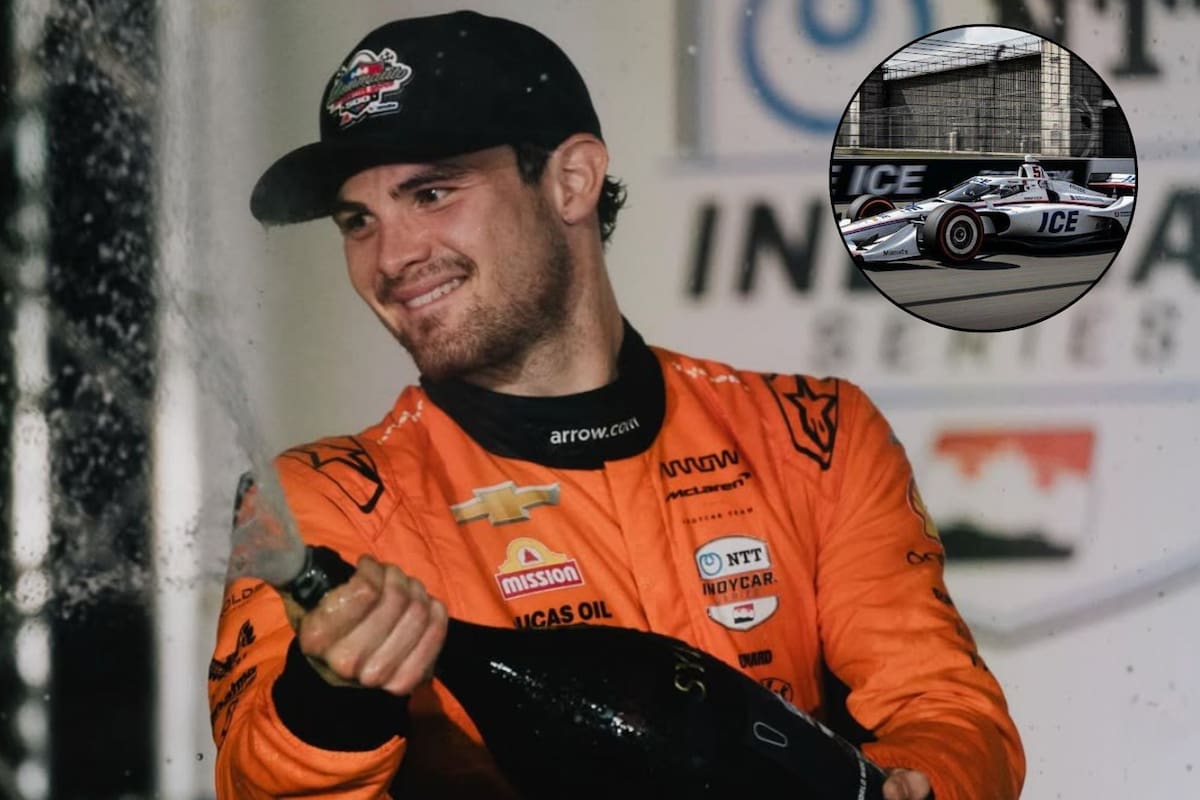 El auto de Pato O'Ward, el único piloto mexicano de IndyCar, fue usado como publicidad antimigrante de EE.UU. (X/@PatricioOWard-@DHSgov)