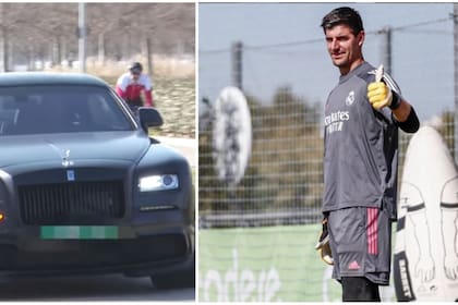 El auto del arquero belga tuvo que ser asistido en plena práctica. Crédito: Instagram