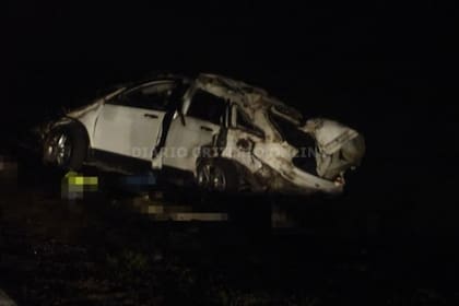 El auto en el que viajaba el cantante de cumbia
