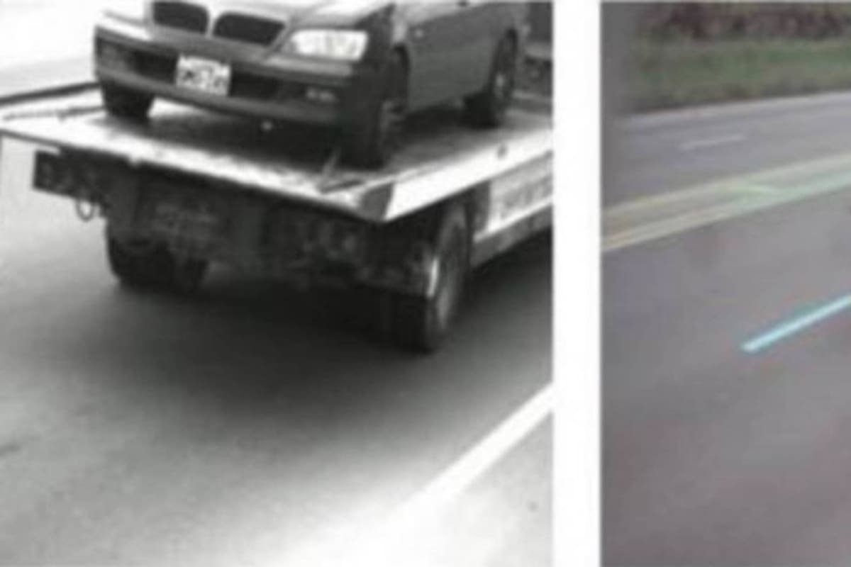 El auto estaba siendo remolcado cuando recibió una multa por exceso de velocidad