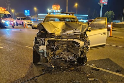 El auto que conducía el abogado Andrés Prieto