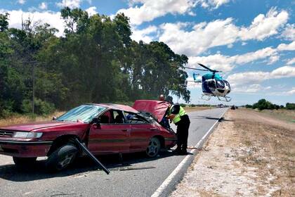 El auto tras el accidente en Castelli
