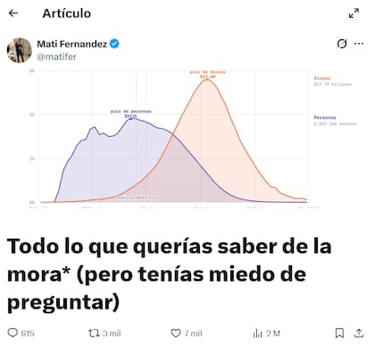 El autor del tuit sobre la mora, celebrado por Milei y Galperin, es socio de una consultora que trabaja para Mercado Libre
