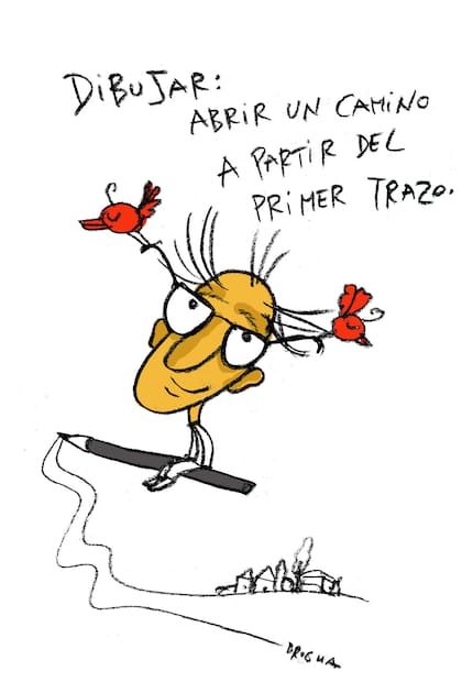 El autor e ilustrador Brocha también despidió al "maestro" con un retrato