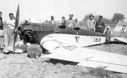 El avión Chingolo accidentado