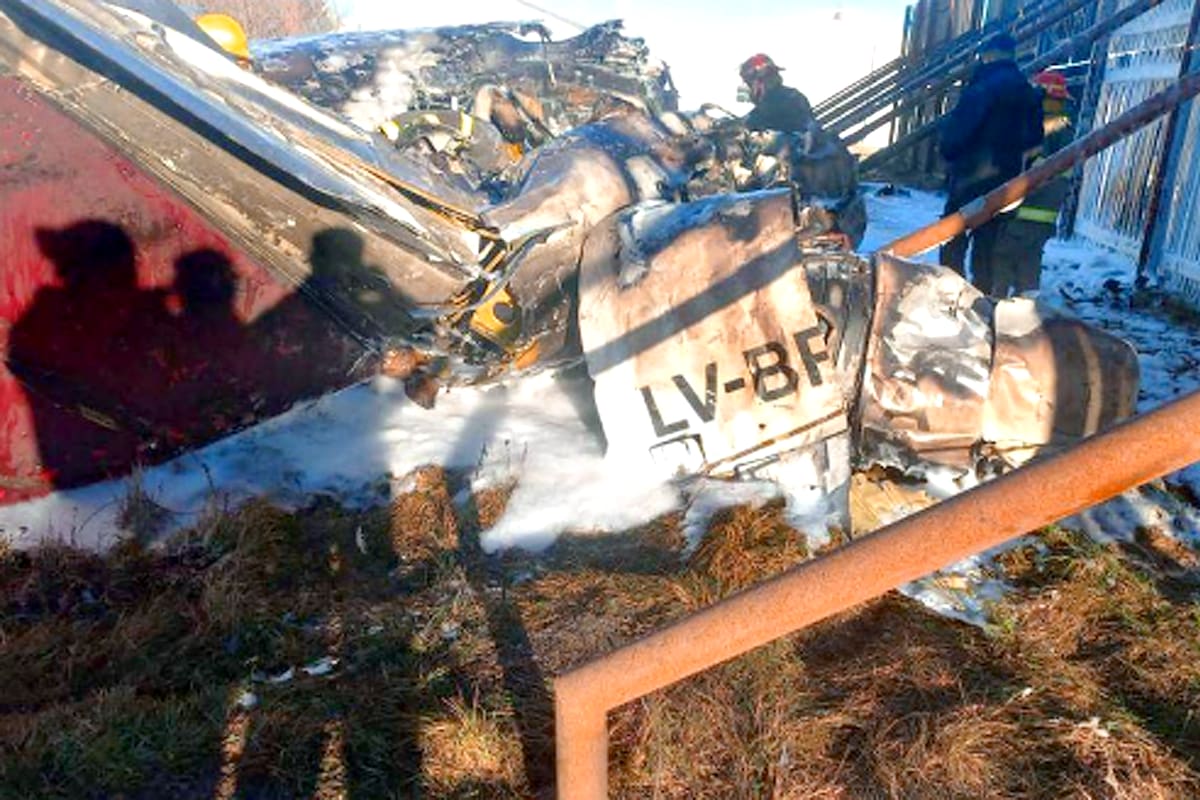 El avión estrellado en el aeropuerto de Río Grande