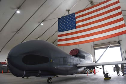 El avión no tripulado de vigilancia naval estadounidense que según el Pentágono derribó Irán. Estados Unidos insiste en que el dron no se encontraba en territorio iraní.