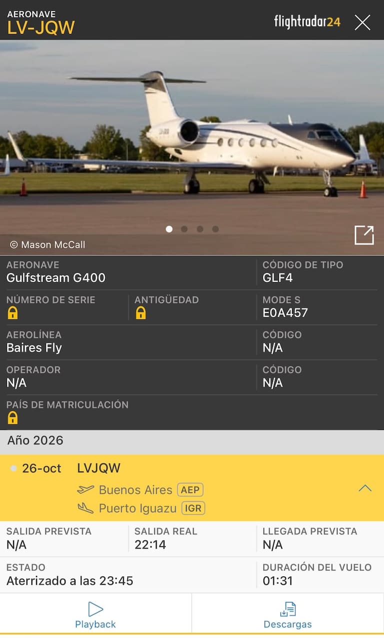 El avión privado en la mira por las versiones de viaje de Flavio Bolsonaro