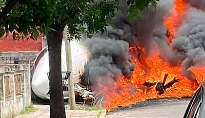 El avión se prendió fuego