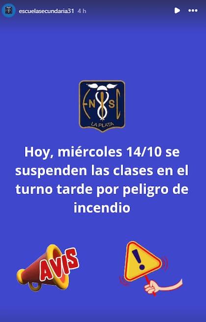El aviso de la escuela