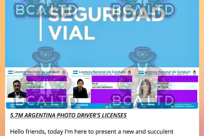 El aviso que promociona la base con 5,7 millones de licencias de conducir nacionales