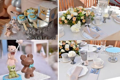 El baby shower de Belén Francese: los osos y la paleta de colores celeste fueron los ejes para la decoración