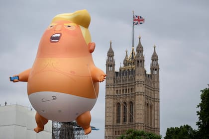 El "Baby Trump" frente al Parlamento inglés durante la visita de Trump a Londres en 2018