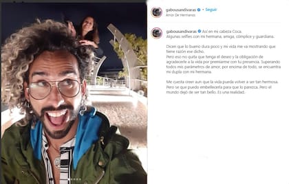 El bailarín compartió un sentido posteo dedicado a su hermana Giselle (Foto: Captura Instagram/@gabousandivaras)