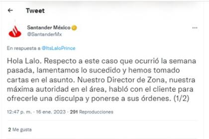 El Banco Santander pidió disculpas tras el hecho