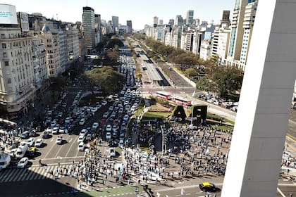 El banderazo del 19S en el Obelisco