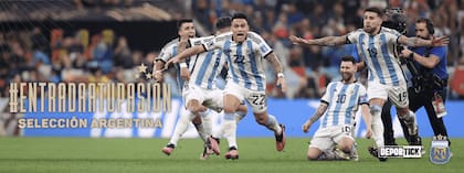 El banner de la selección argentina que aparece en la página oficial de Deportick