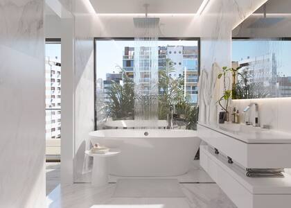 El baño con vistas abiertas, fiel a la tendencia que se impone tras la pandemia
