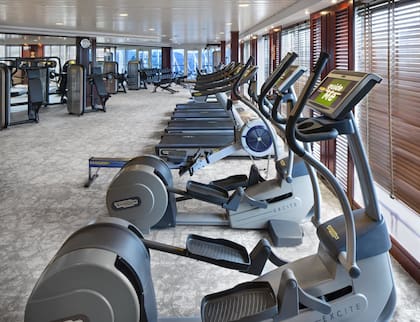 El barco cuenta con instalaciones de gimnasio y pileta.