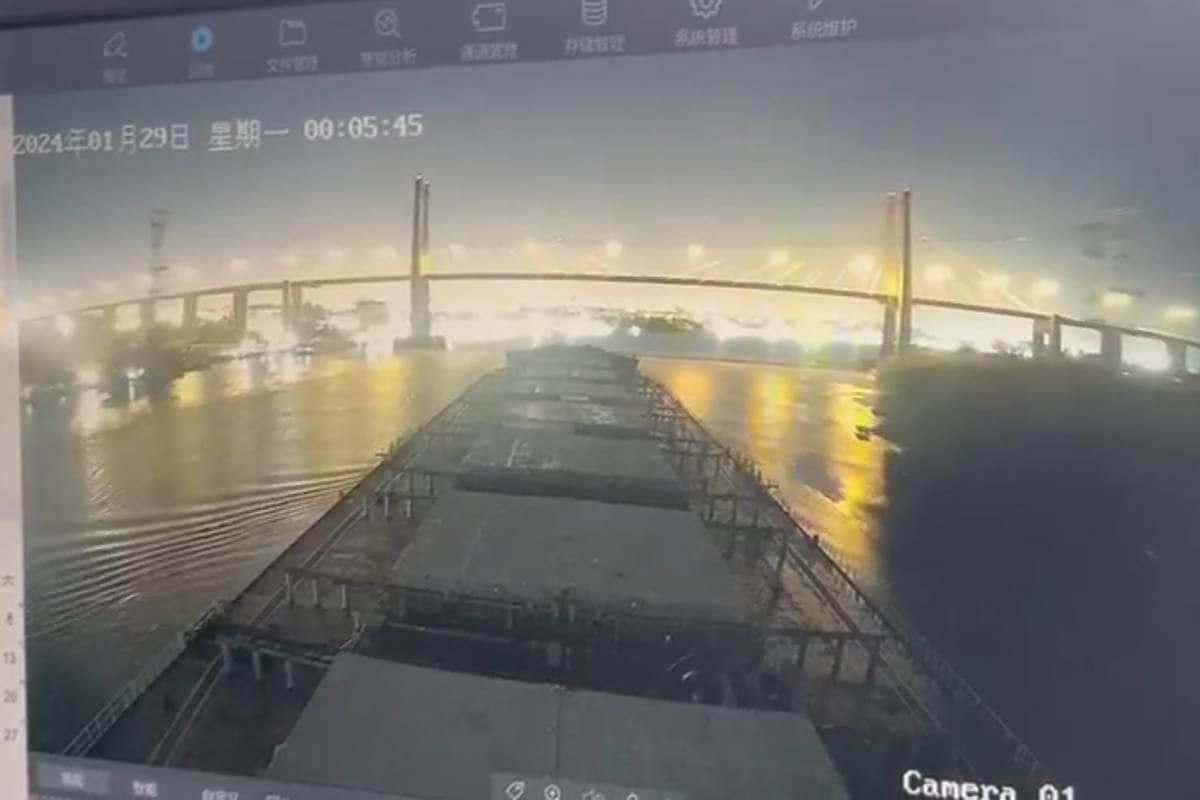 El barco libanés chocó contra el puente Zárate-Brazo Largo el domingo a la noche