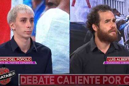 El becario doctoral del CONICET Mariano del Pópolo y el ciudadano cubano Luis Alberto Mariño. Fuente: América