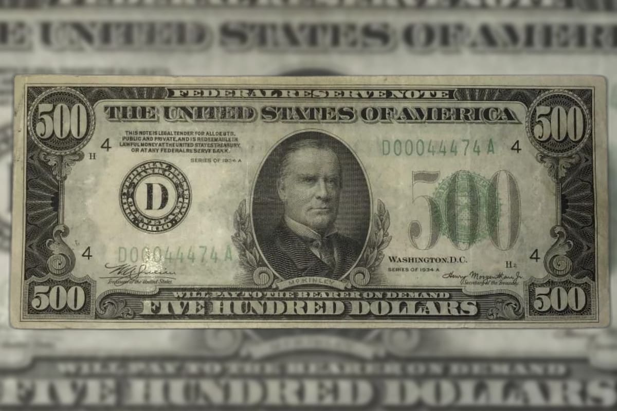 El billete de 500 dólares que puede llevar a valer miles en el mercado de coleccionistas