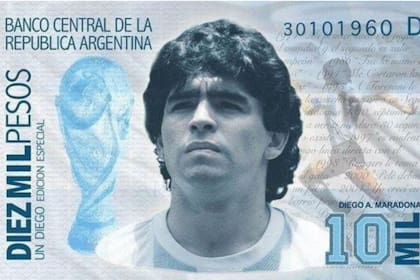 El billete de $10.000 que fue diseñado por los fanáticos de Maradona podría significar el ingreso de divisas para el país