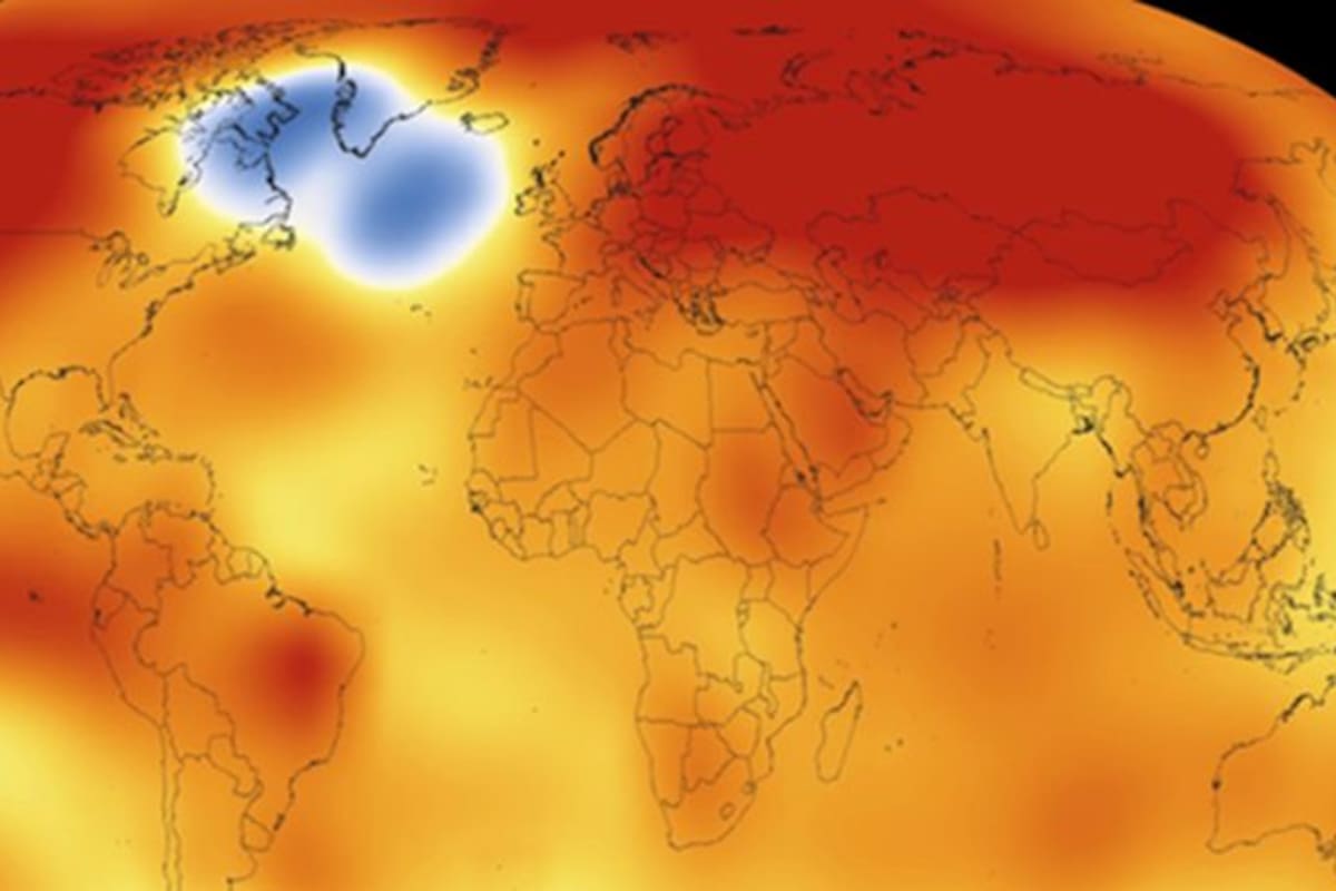 El blob frío está cerca de Groenlandia.