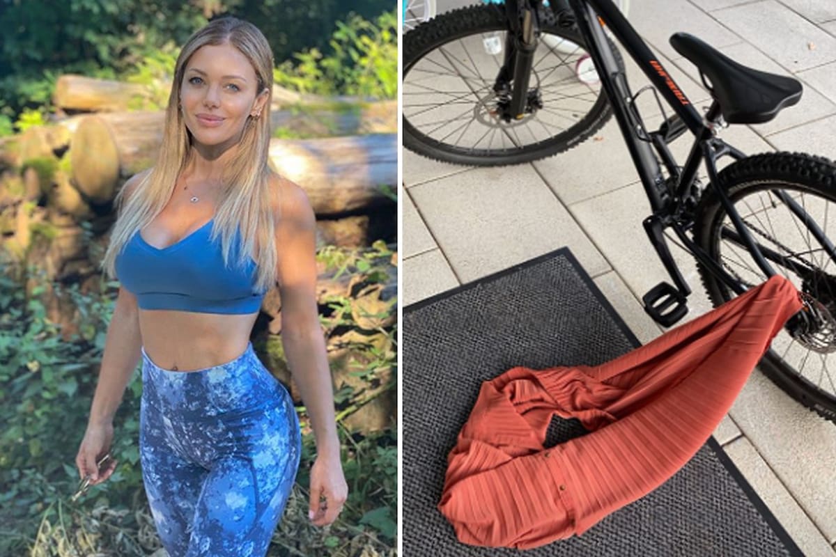 El blooper de Evangelina Anderson andando en bici en Munich, Alemania