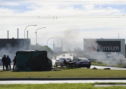 El bloqueo del gremio de Moyano en San Nicolás