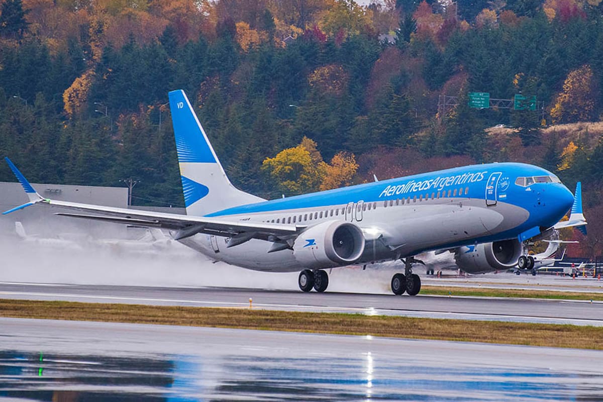 El Boeing 737 Max 8 de Aerolíneas Argentinas