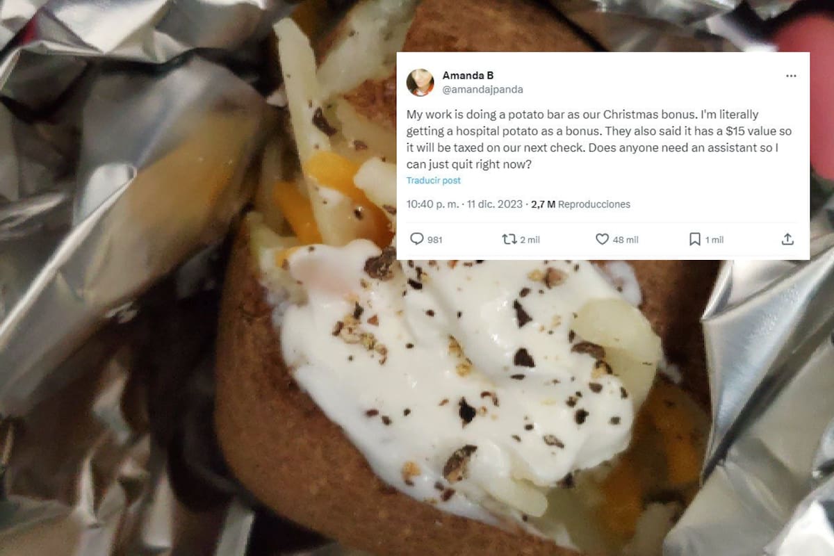 El bono de Navidad de una mujer fue una papa al horno que estará sujeta a impuestos