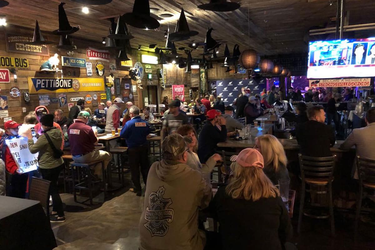 El Brew Garden, cerca de Cleveland, sede de la fiesta trumpista.