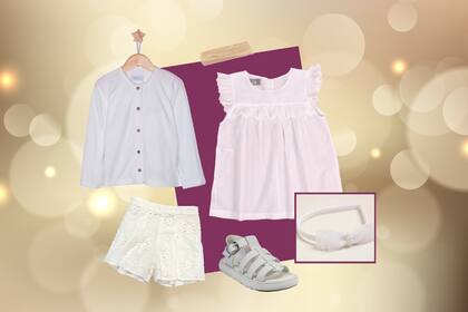 El broderie y el plumetí son materiales que instantáneamente le dan elegancia a los looks de chicos.