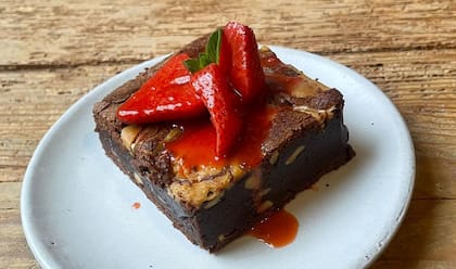 El brownie con maní