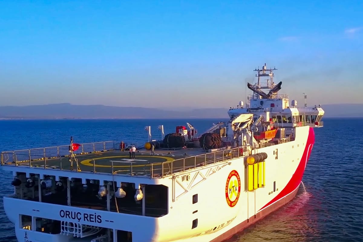 El buque de investigación sísmica Oruc Reis, en el Mediterráneo