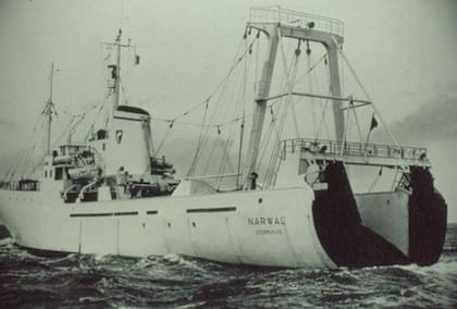 El buque pesquero Narwal, construido en Ostende, Bélgica en 1961 y tenía setenta y un metros de largo. (Gentileza Fundación Histarmar).