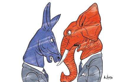El burro demócrata y el elefante republicano