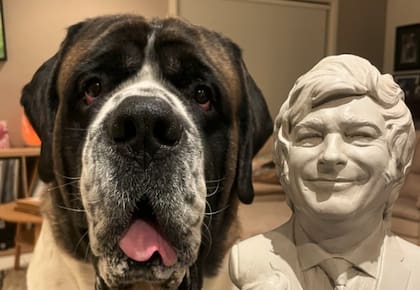 El busto que envió Milei a la cuenta de Instagram "Sullivan el mastín pío"