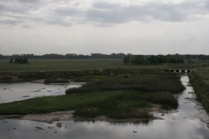 El cadáver que aún no fue identificado estaba en un campo que rodea la represa Roggero