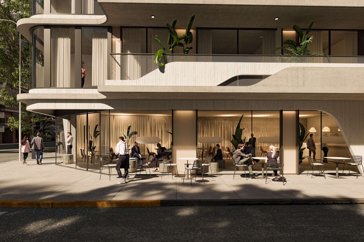 El café que se instalará en Santa Fe y Julián Álvarez se reconvertirá en otro espacio gastronómico cuando la iniciativa inmobiliaria esté finalizada