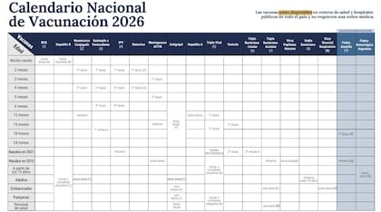 El calendario completo de vacacunación para niños y adultos