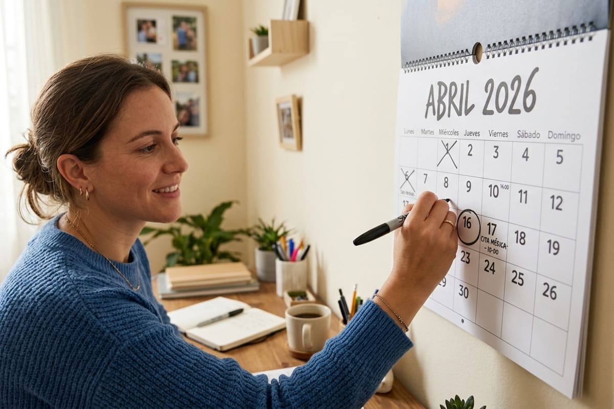 El calendario de abril 2026 para imprimir (imagen ilustrativa generada con IA)