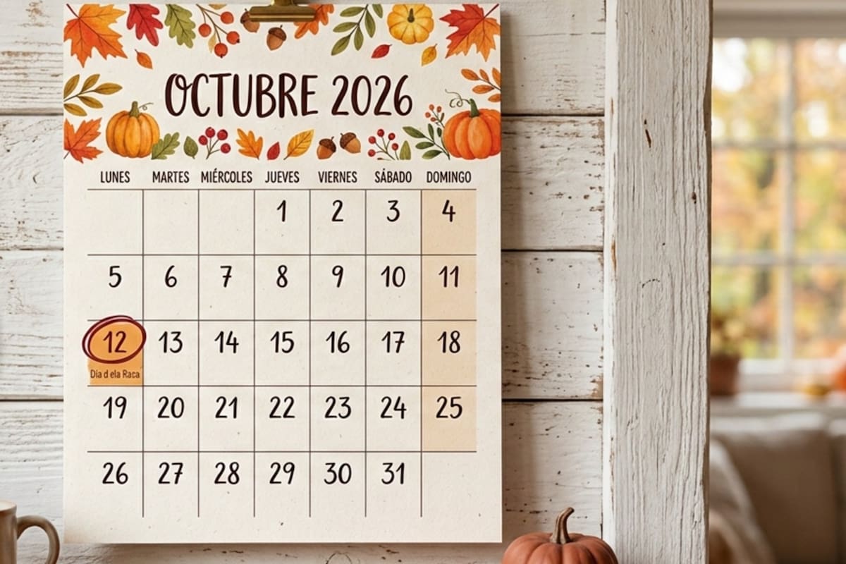 El calendario de octubre para imprimir