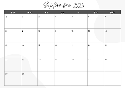 El calendario de septiembre 2025 para imprimir