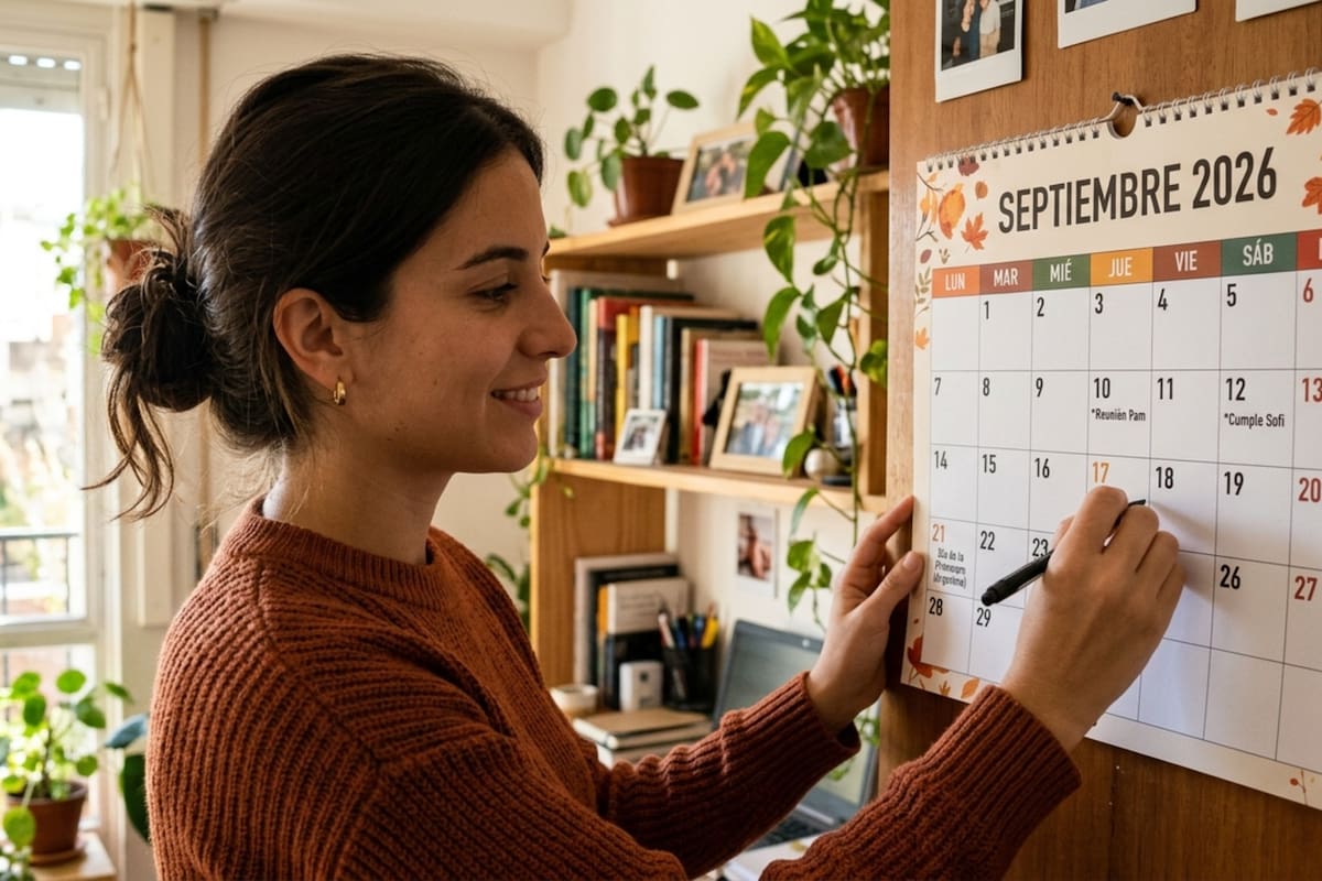 El calendario impreso de septiembre facilita la organización de tareas