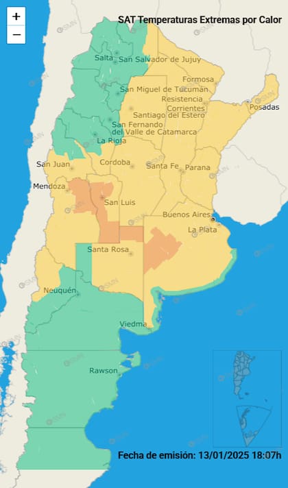 El calor afectará a varias provincias del norte del país.