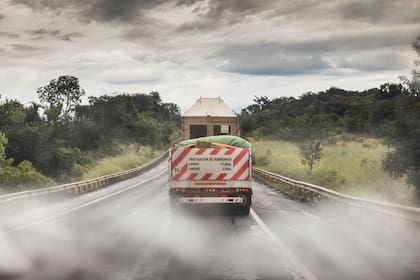 El camión que trasladó a Mara en la ruta