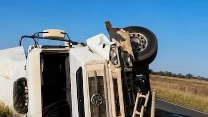 El camión que volcó a un costado de la ruta 14
