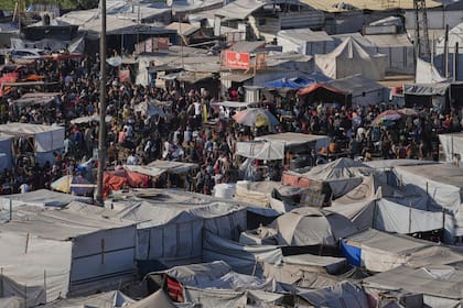 El campamento de desplazados palestinos en Khan Yunis